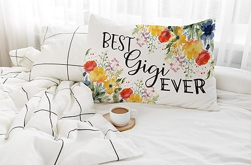 Miniatura 4 de Gigi - Fundas de almohada de 12 x 20 pulgadas, el mejor regalo floral de Gigi para abuela, Nana Gigi, funda de almohada para Navidad, cumpleaños,