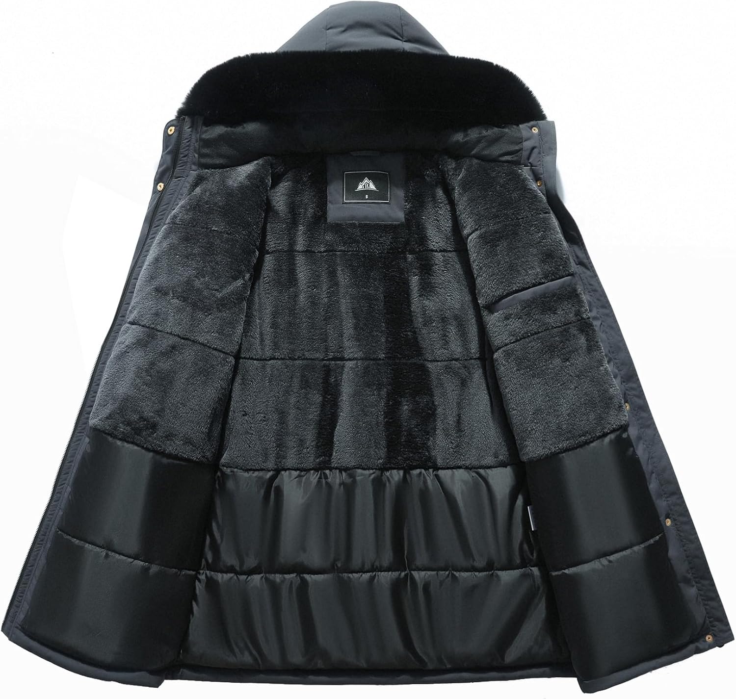 MOERDENG Women's Long Winter Down Coat Thicken Fleece Lined Parka Warm Puffer Jacket With Faux Fur Detachable Hood - Image 4