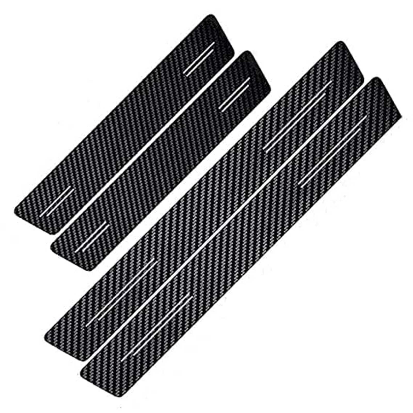 SHGUOMSC 4 Pcs Fiber Car Door Sill Protectors for Dacia Sandero Stepway Anti Scuff Kick Plates Cover