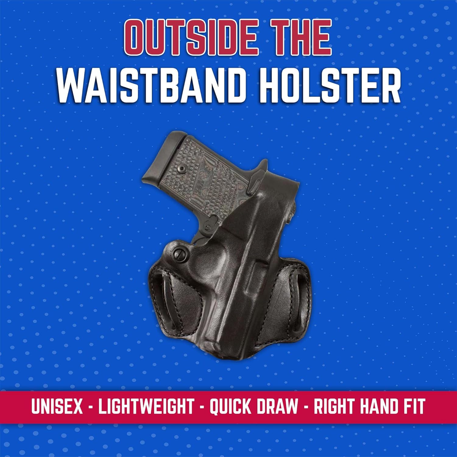 DeSantis Thumb Break Mini Slide OWB Holster - Leather Holster, Open Carry, Adjustable, Compatible with the SIG SAUER P938, Kimber Micro 9mm - Right Hand Draw, Black
