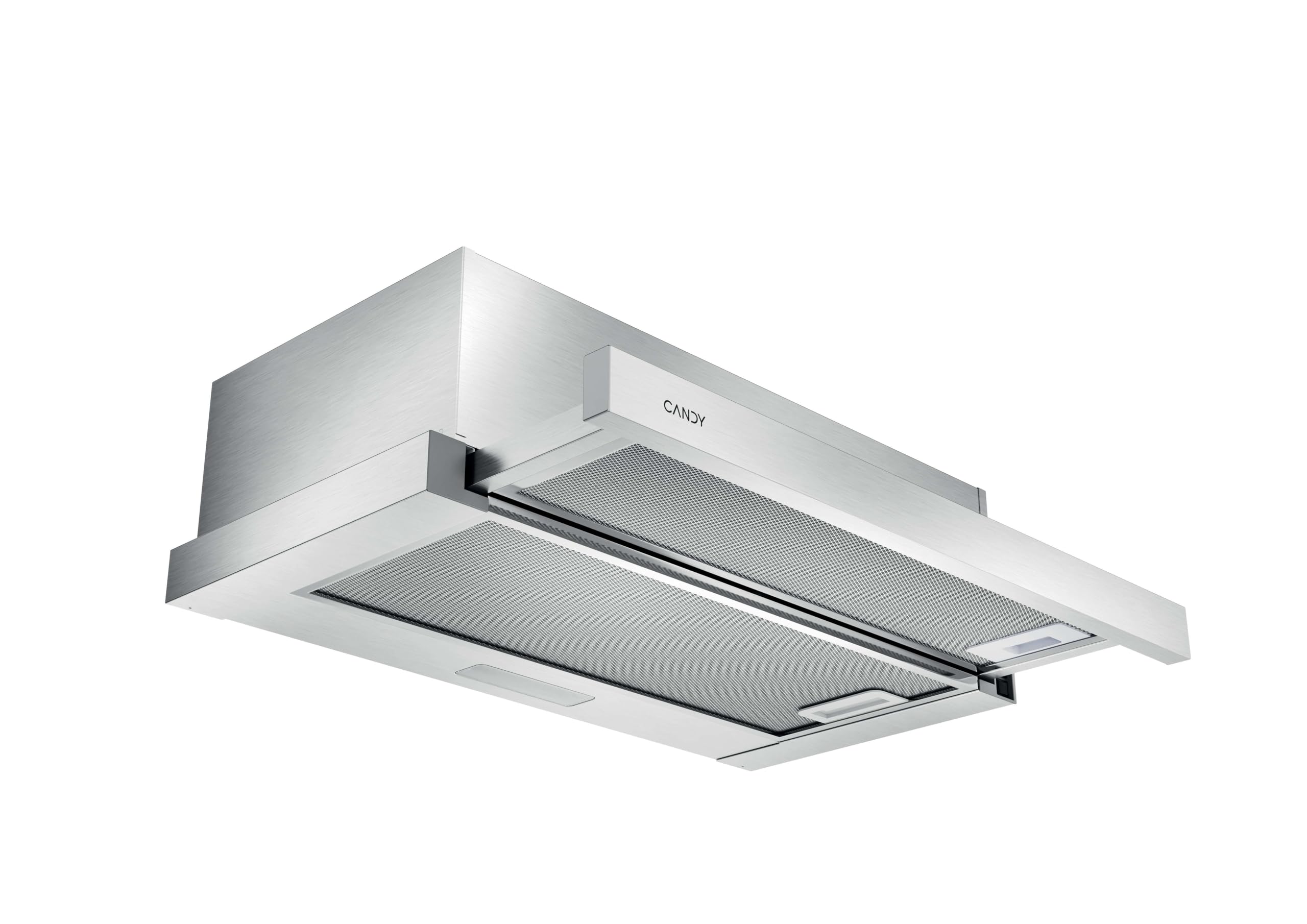 Candy CBT6RIG, cappa aspirante 60 cm, 2 livelli di potenza, 319 m3/h, valvola antiretorno, filtri in alluminio antigrasso e filtri al carbonio inclusi, illuminazione a LED, 63DB, inox