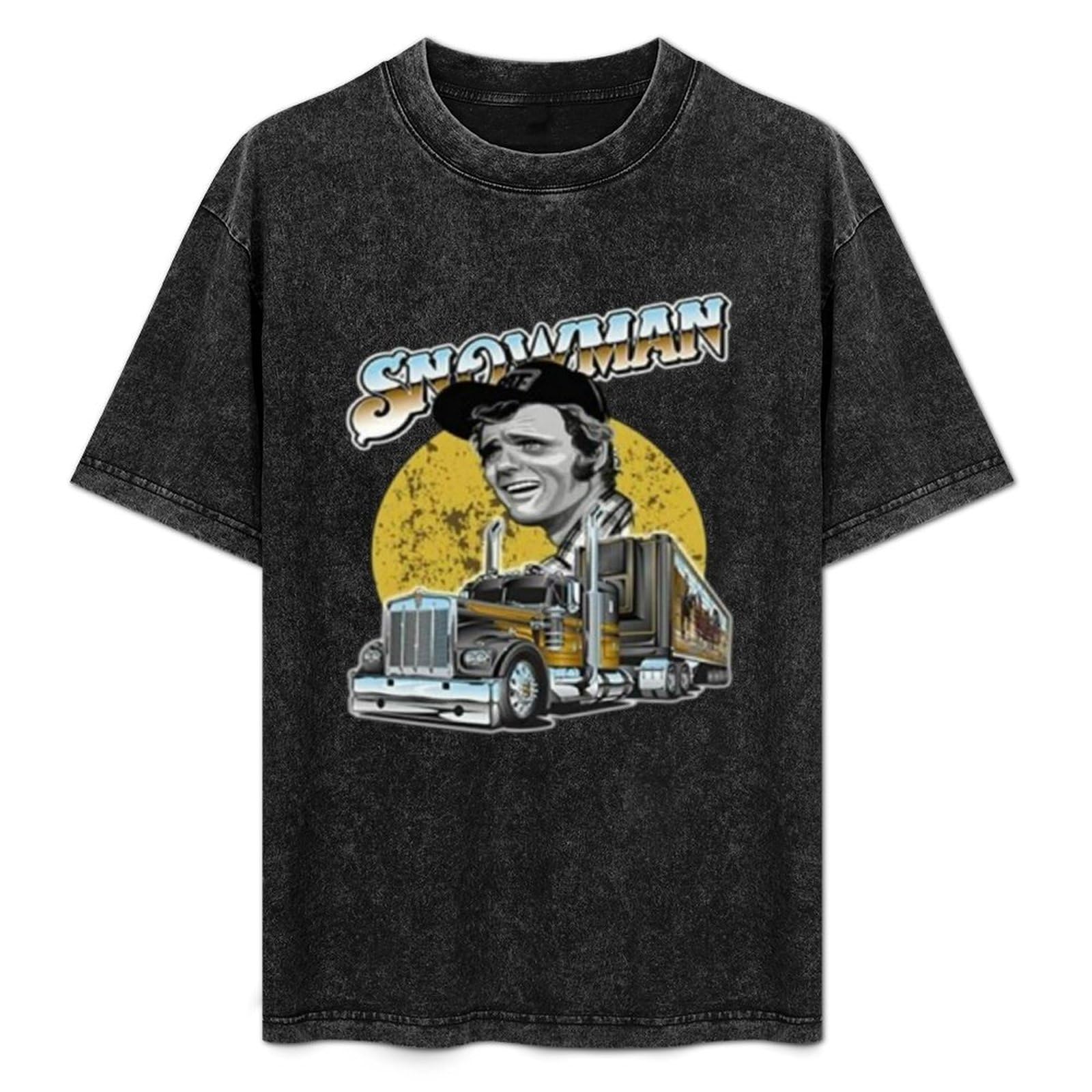 Barlotus Unisex Black Discrete Jerry Reed Snowman Smokey And The Bandit Men's T-Shirt Graphic Shirts Tee S