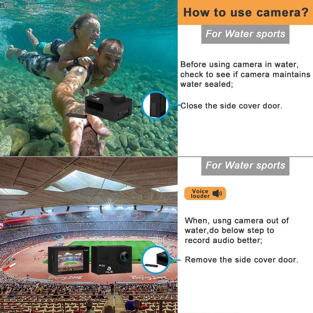 Exclusive Discount 70% Price Video Action Camera 4K with Wide Angle Lens HD WiFi Underwater Camera with Waterproof Case Remote Outdoor Sports Camera for Vlog with Accessories Mount Kit Battery Charger