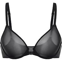 INLYRIC Womens Mesh Front Closure Bras Unlined Sheer Demi Plunge Supportive Comfortable No Padding Underwire Bra