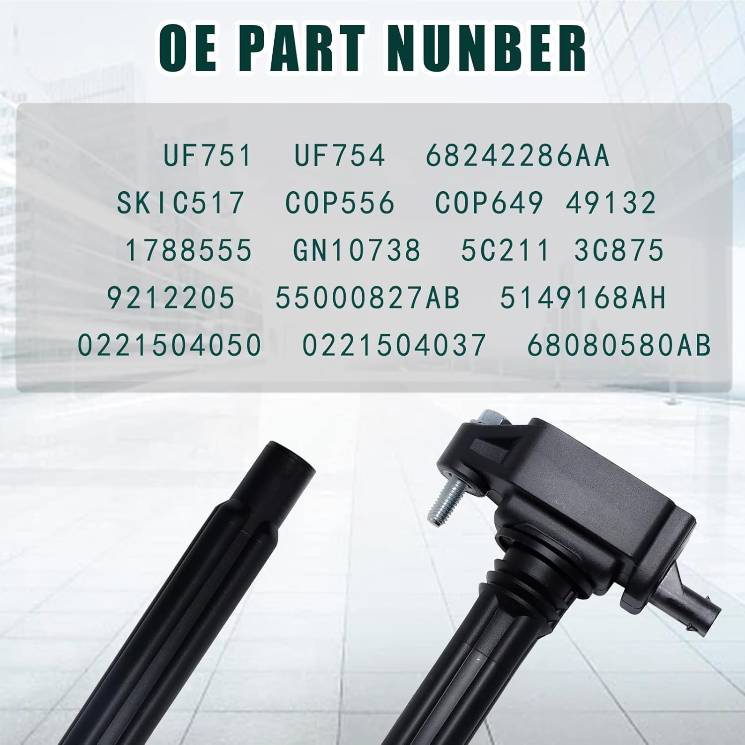 UF751 Ignition Coil Pack Set of 4 Compatible with Chrysler 200 Jeep Renegade Cherokee Compass Fiat 500X Dodge Dart Ram ProMaster City 2013-2021 2.4L, UF754, 68242286AA, 68080580AB, 0221504050