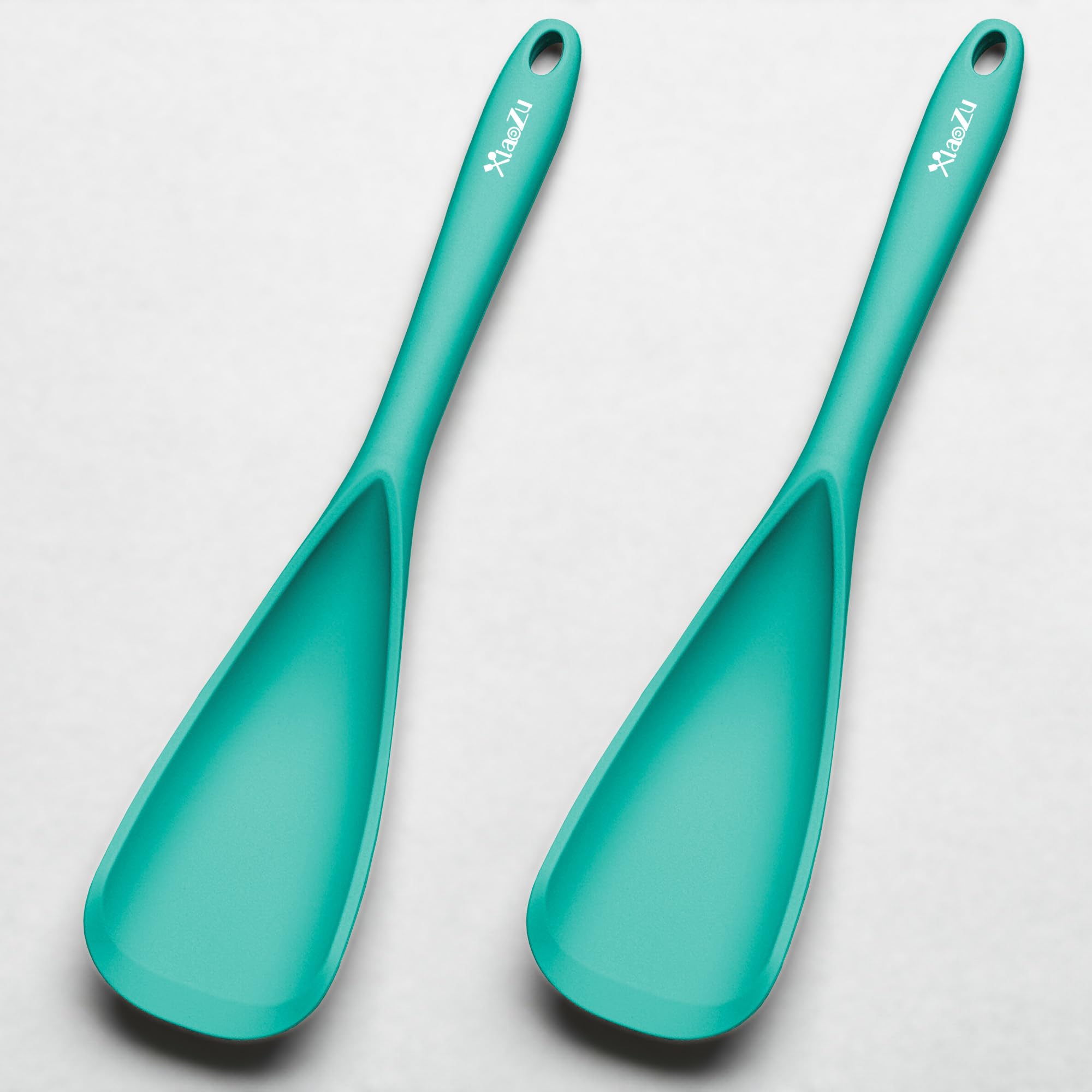 Silicone Spatula Spoon, Great for Both Cooking and Serving Durable BPA-Free Matte Black Silicone, Seamless Design, Safe for Nonstick Cooking Surfaces (2-PCs_Teal) โ image 1