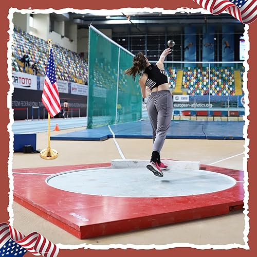 Miniatura 6 de Zonon Paquete de 4 mástiles de bandera de 8 pies para interiores, telescópico, con base y adorno de bola, soporte de mástil de bandera de aluminio