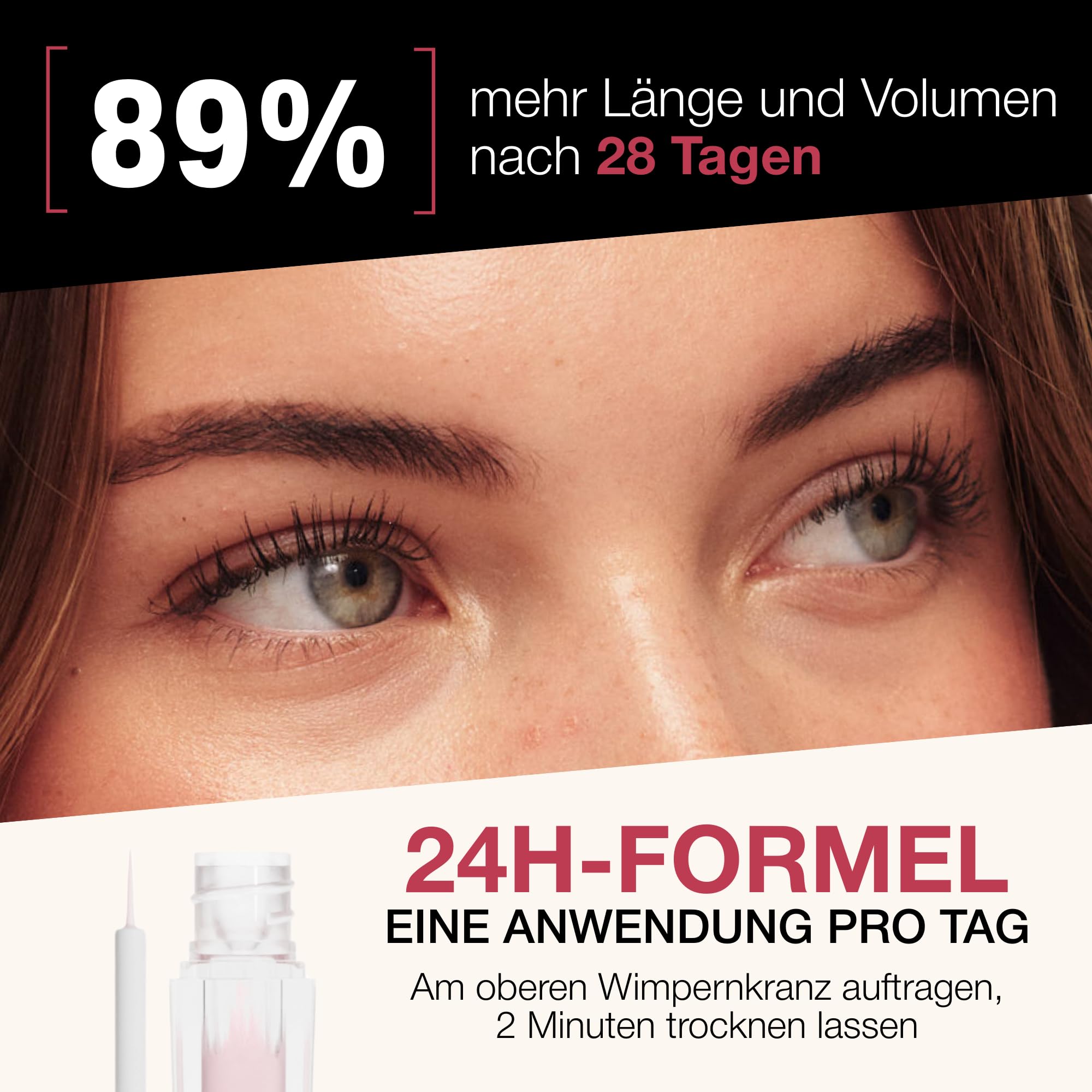 ROSEGOLD ROSELASH Advanced Wimpernserum Biotin für längere Wimpern Vegan | 95 % natürlich mit Biotinyl GHK & Panthenol, fortschrittliche Formel, hormon- und parfümfrei