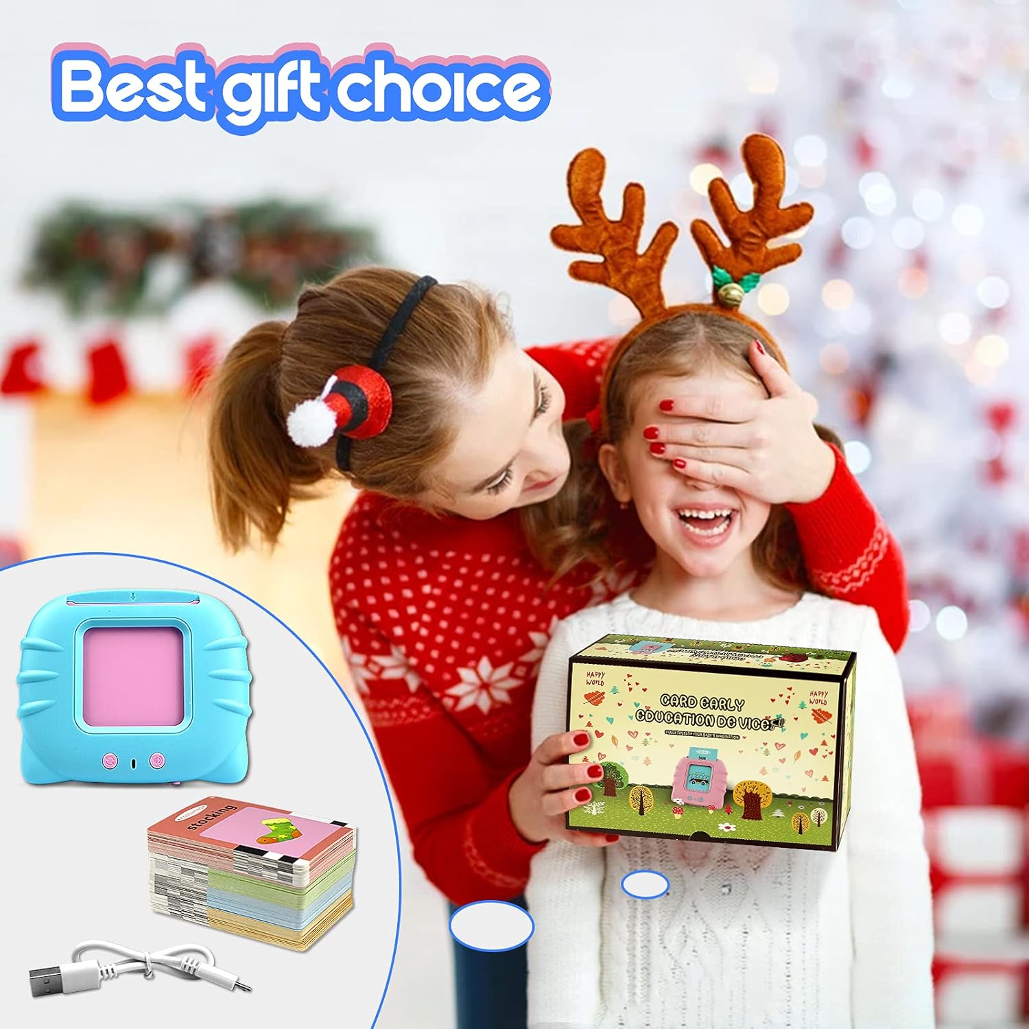 Educational Electronic Toddler Learning Toys Early Education Machine Baby 112 Flash Cards Double Sided Gifts for 1-6 Year Old Kids Preschool Learning Games Interactive Toy Birthday (Blue) : Toys & Games