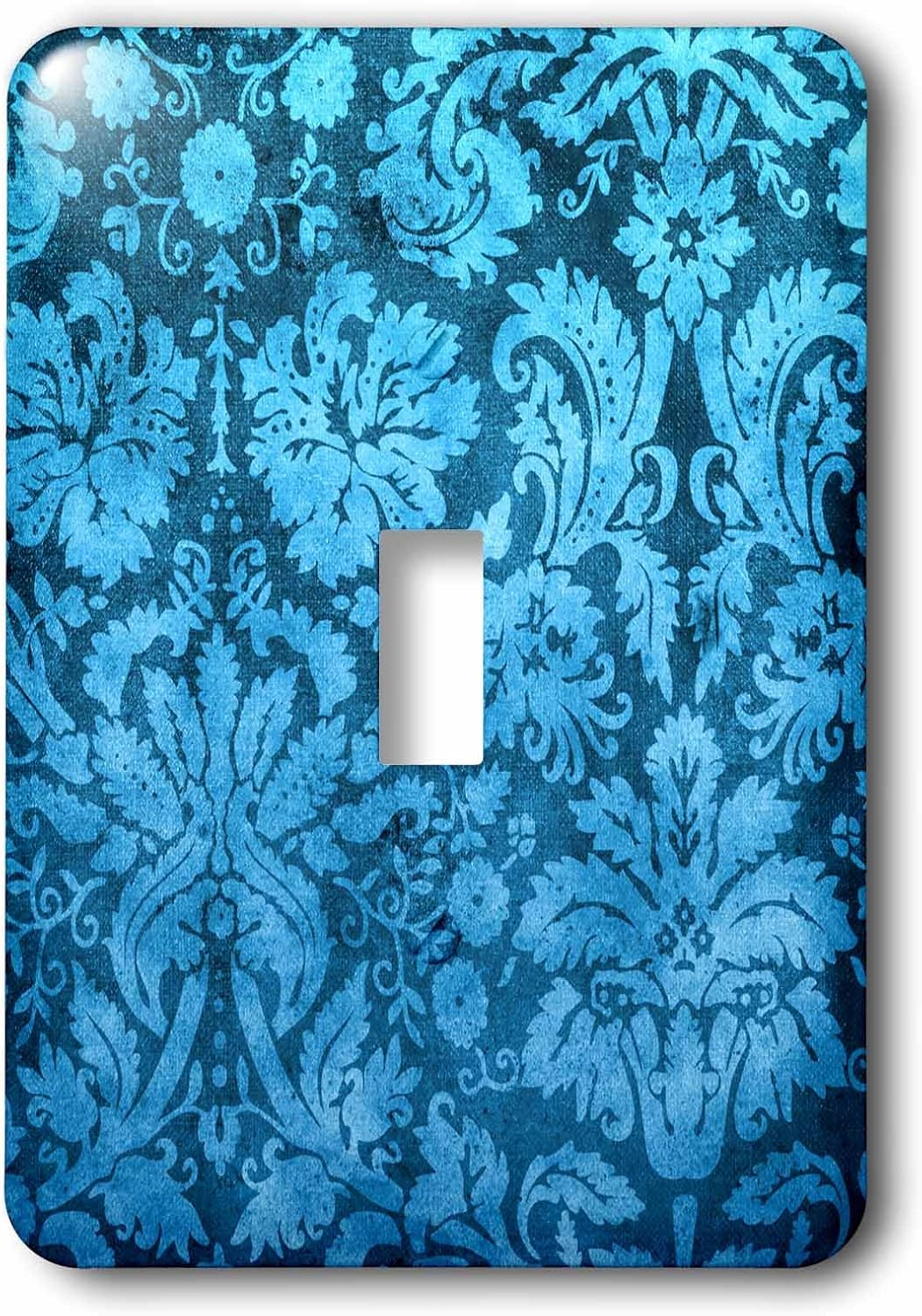 3dRose lsp_32493_1 Decorative Vintage Floral Wallpaper Blue Single Toggle Switch