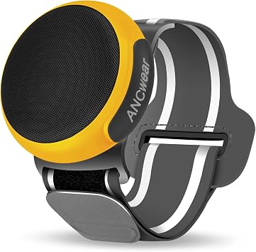 ANCwear Wearable Bluetooth Speaker with Clip, Waterproof Portable Mini Speaker, IPX6 Splash-Resistant, Bluetooth 5.3, 9.5H Playtime, 17 White Noise Tracks for Commuting, Walking & Travel Yellow