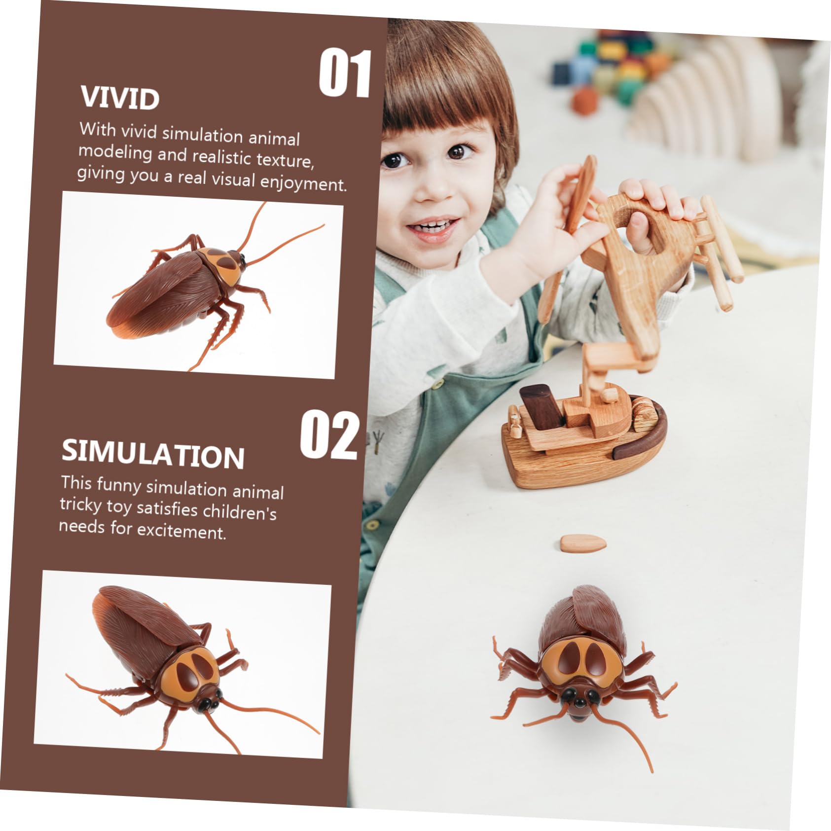 1Juego Juguete de Cucaracha Teledirigido con Bromas de Halloween Juguete Asustadizo Simulación Usar