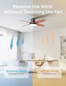DREO Ceiling Fan, 44 Inch Low Profile Ceiling Fan with Light and Remote, 5CCT LED, 6-Level Dimmable, 6-Speed, Reversible Motor, Quiet, Timer, Easy-Install, Black Flush Mount for Bedroom