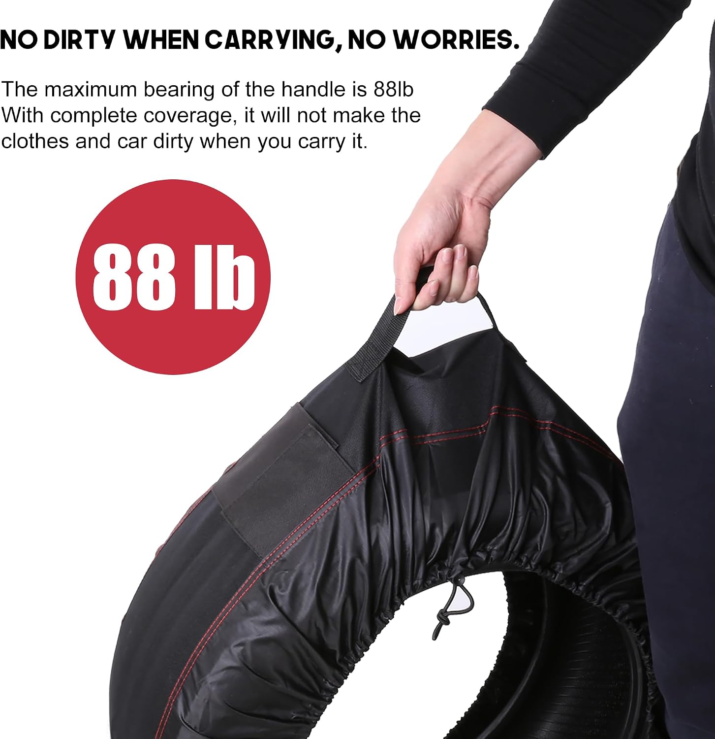 Tire Storage Bags for Seasonal Tires, 600D Oxford Fabric Tire Totes with Handles, Fits 21"–31.5" Tire Diameter, Set of 4, Gray