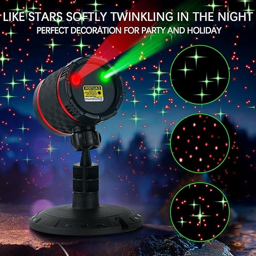Miniatura 2 de Proyector láser de Navidad, luz de jardín estrellada roja y verde con control remoto para decoración de Navidad, fiesta de Año Nuevo (estrella