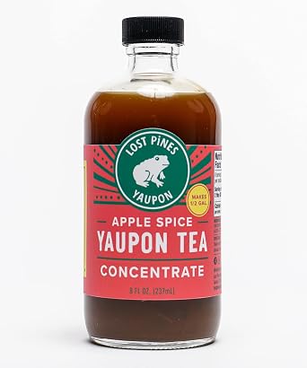 Apple Spice Yaupon Tea Concentrate makes 1/2 gallon - Made with sustainably wild harvested yaupon, the only caffeinated plant native to North America