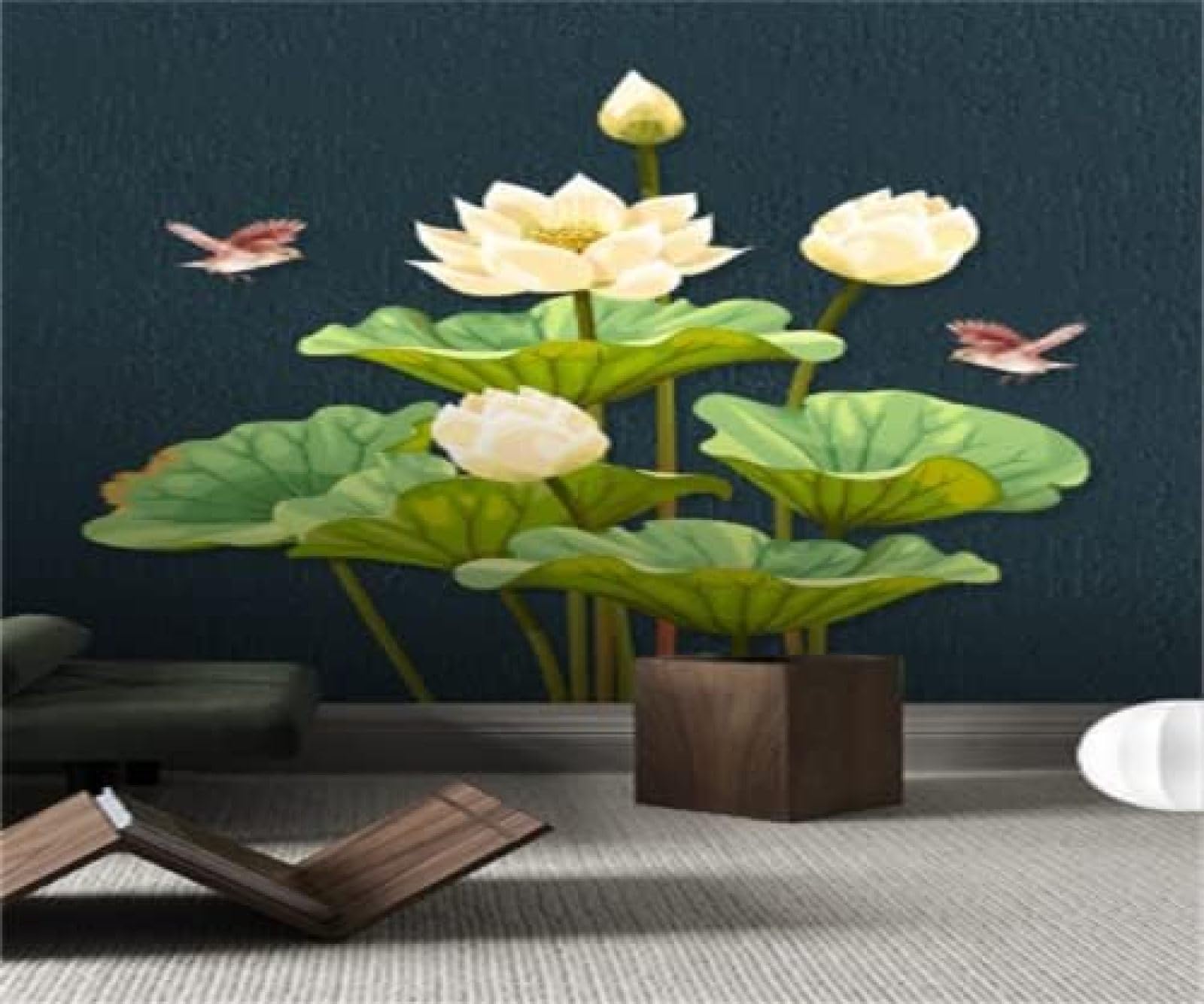 Papier peint intissé oiseau lotus évadez-vous au cœur d'une nature poétique et zen