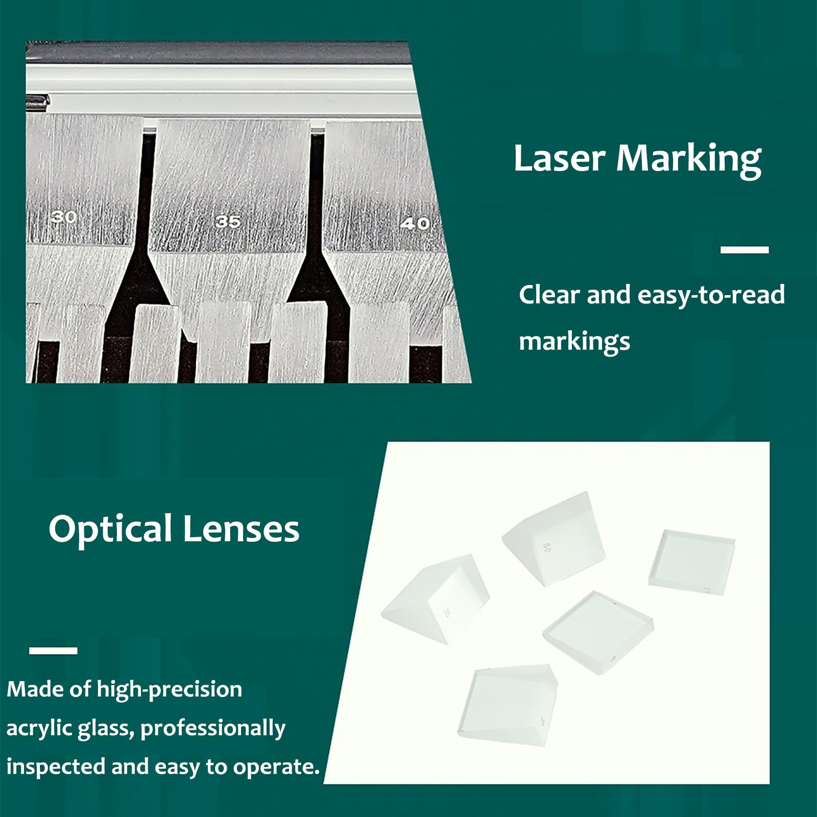 Kit di 22 Prismi Oftalmici Ottici, Set di Prismi Oculari Oftalmici, Finitura Superficiale: 60-40, Errore Prismatico: +0,05 Mm, per Cliniche, Ospedali E Centri di Optometria