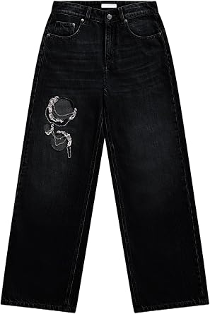 Crystal Chain Cutout Relaxed Jean