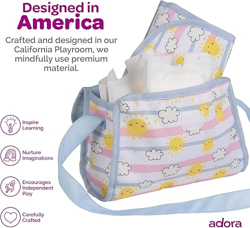 Vista 31 de Twinkle Stars - Bolsa de pañales para muñecas Adora Gra/White Twinkle