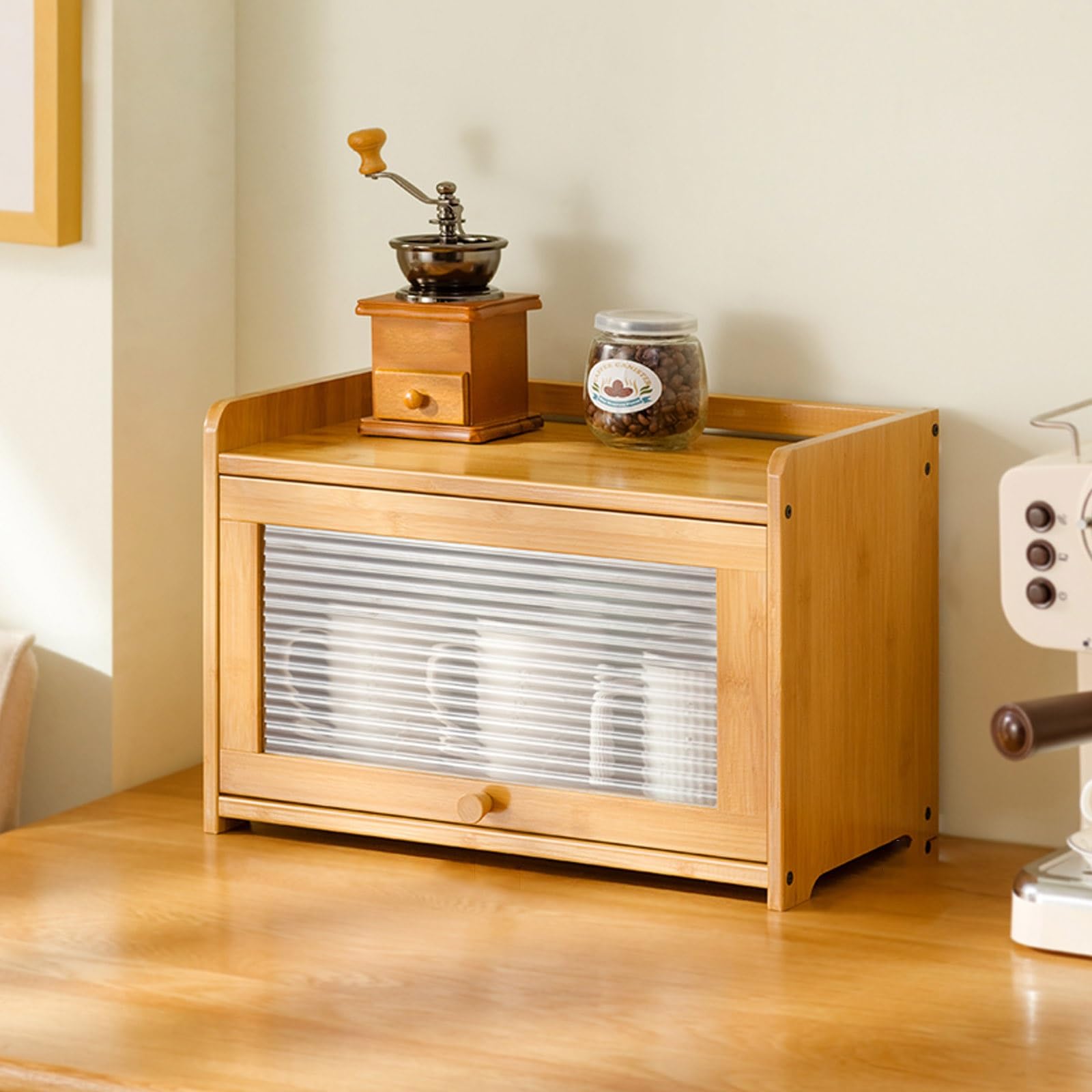 Amazon｜MDDKOP 卓上食器棚 食器棚 ミニ食器棚 卓上 棚 扉付き