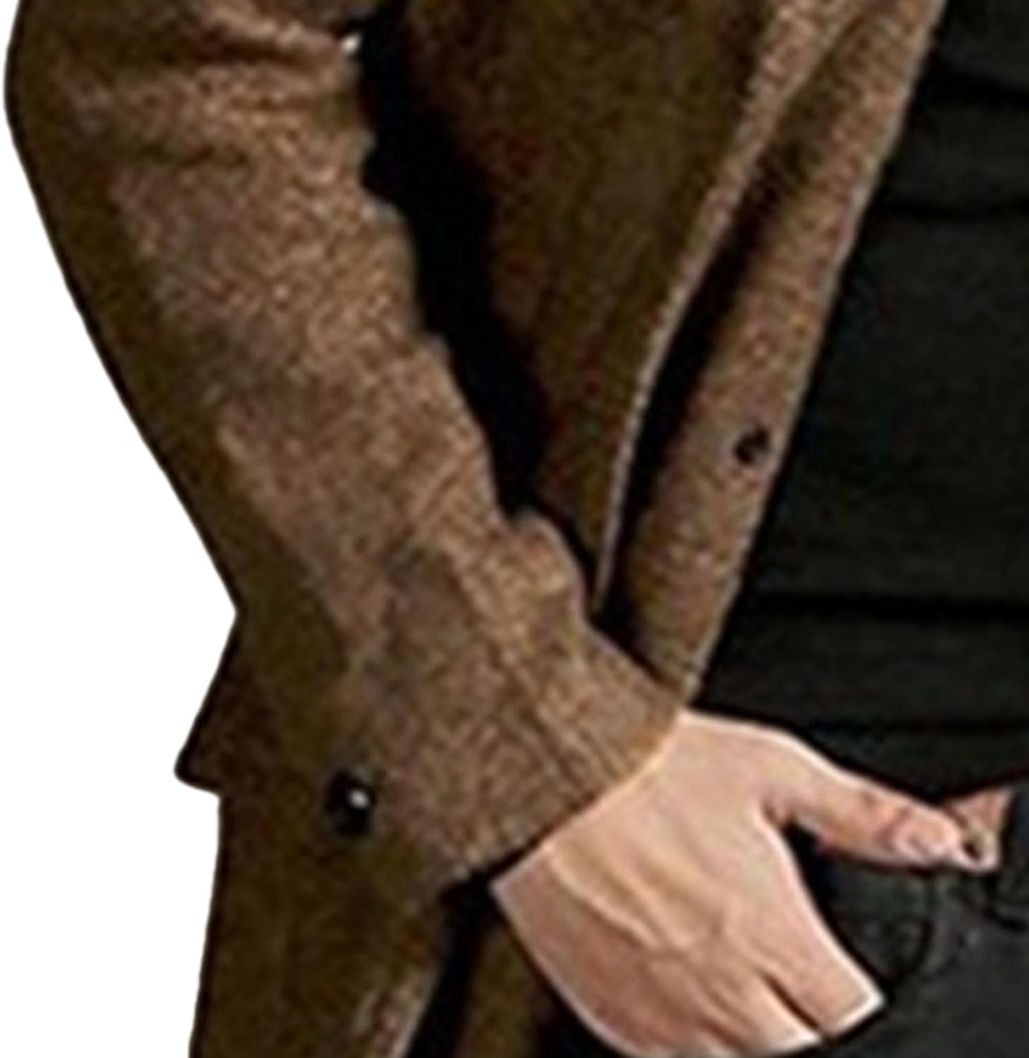 Close-up of a Men's Brown Winter Coat