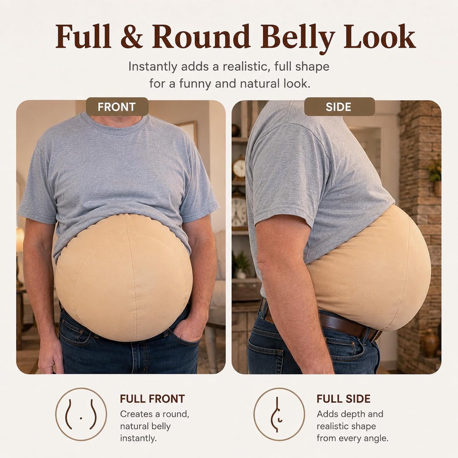Fat Belly Costume – Fake Belly for Halloween Cosplay Funny & Santa