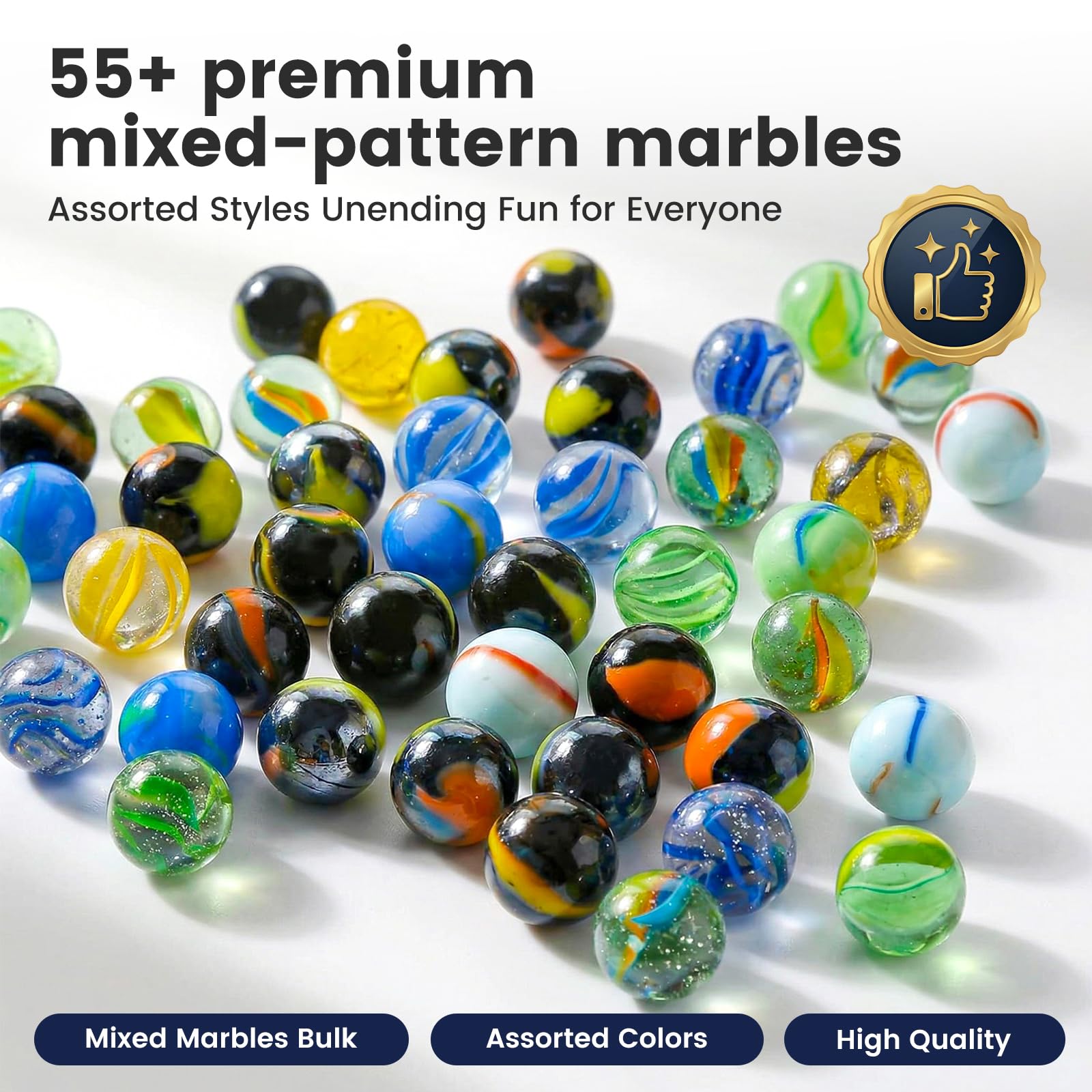 POPLAY Colorful Glass Marbles, 0.6 Inch Marbles Bulk — Amazon image 2