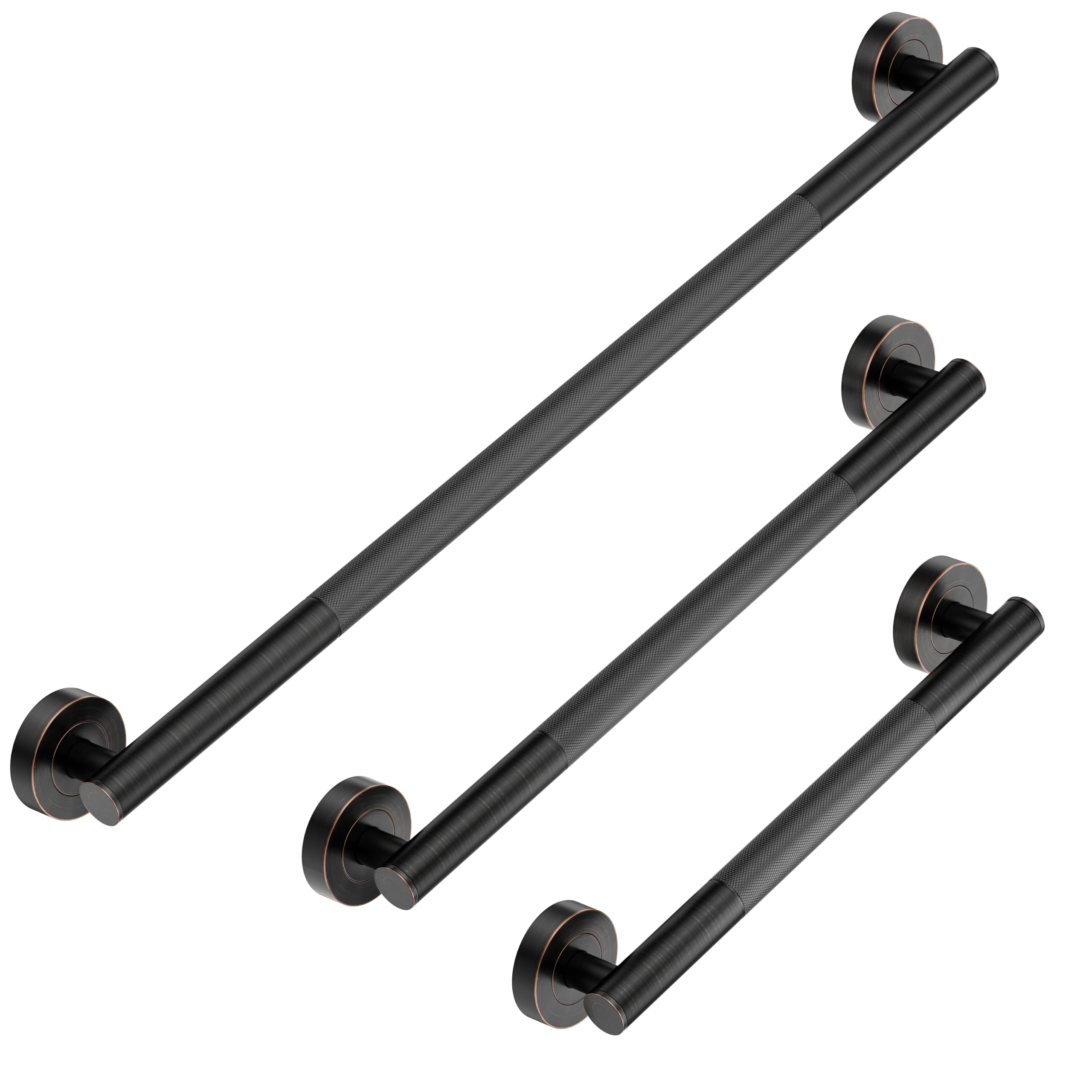 Lava Odoro Shower Grab Bars, 3 Pack Upgrade Anti-Slip Knurling Grab Bar Set