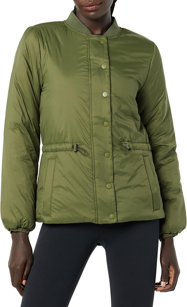 Amazon Essentials Women's Waist Padded Insulated Bomber Jacket, Fall Fashion