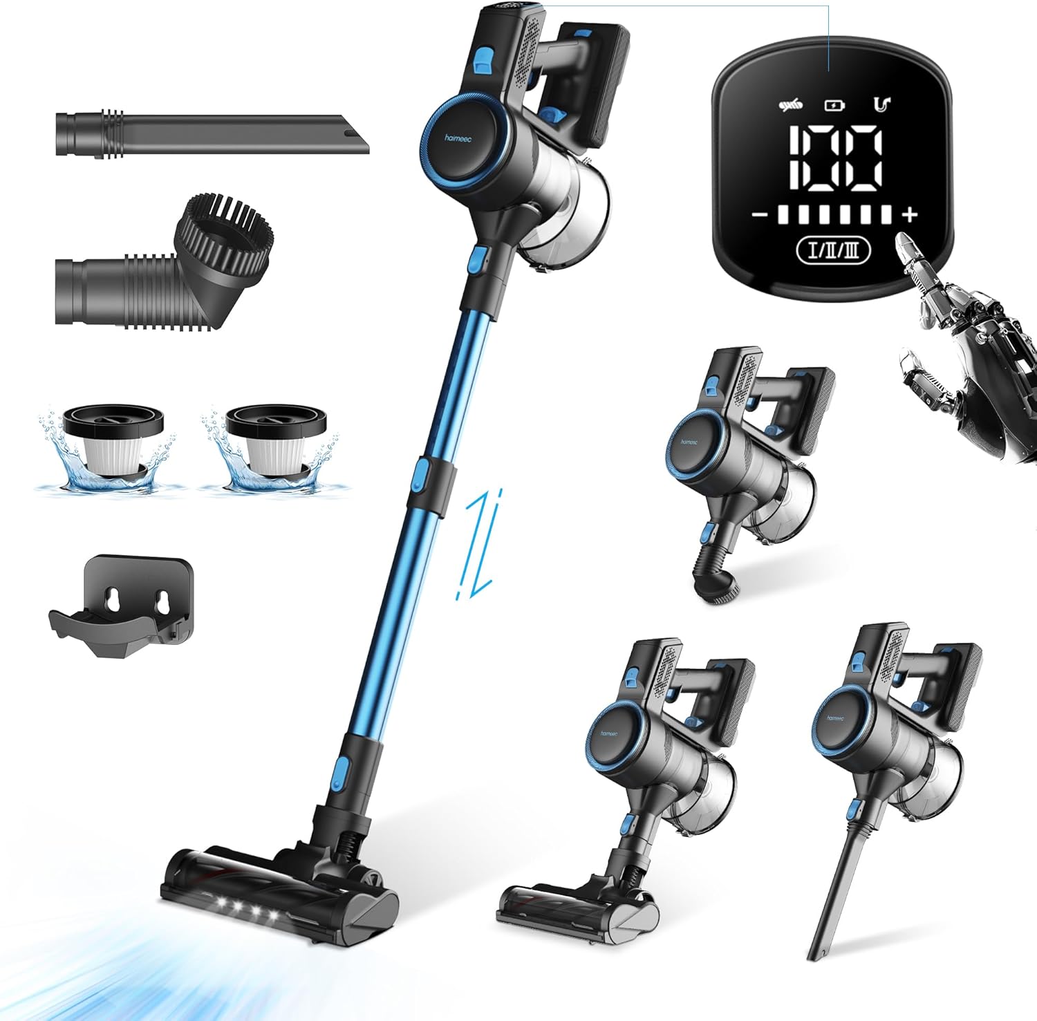 HAIMEEC Cordless Vacuum Cleaner with Display Touchscreen