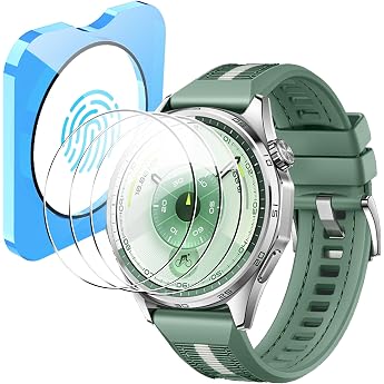 Pack of 3 Screen Protectors for Huawei Watch GT 6 46 mm Tempered Glass Scratch-Resistant Extremely Durable HD Screen Protector
