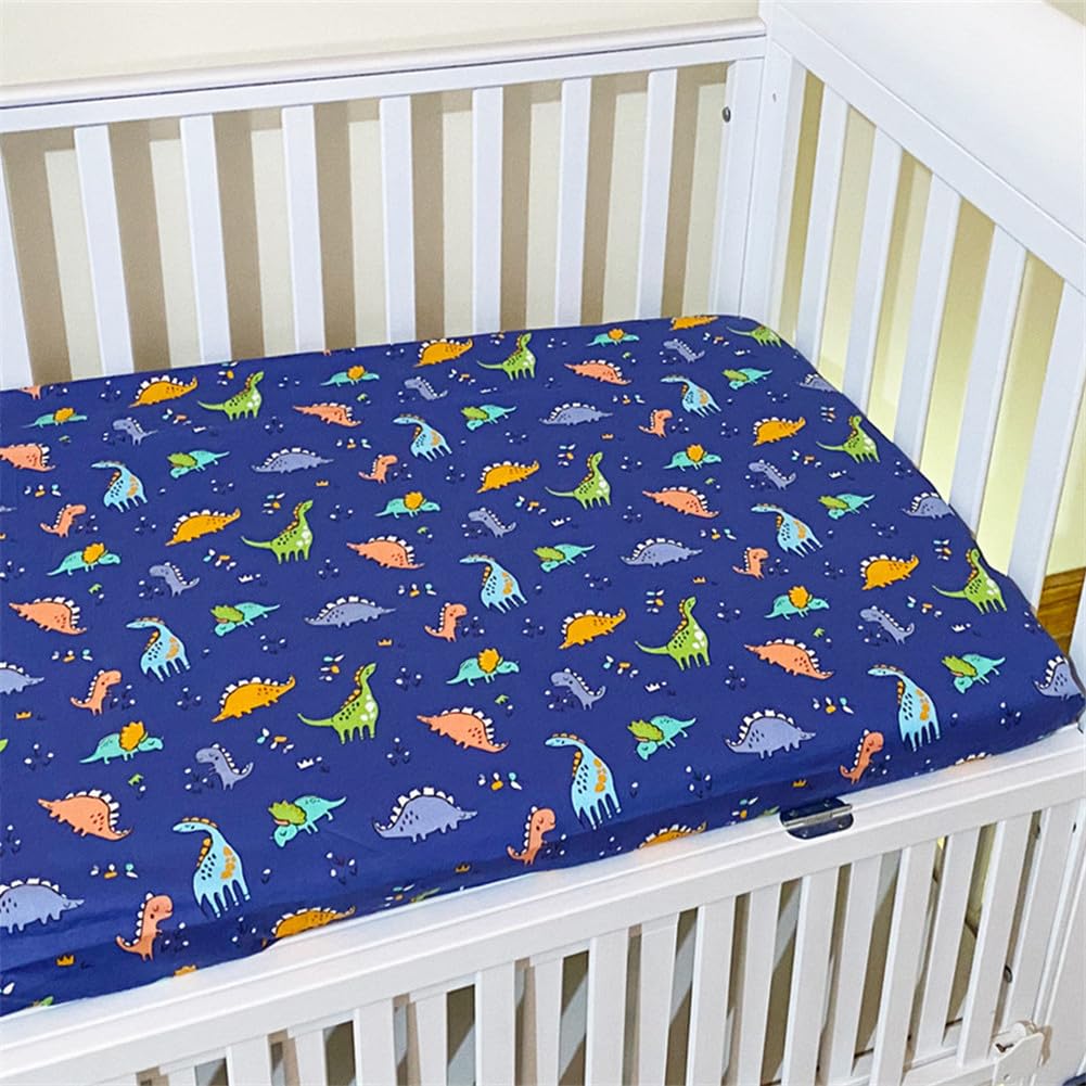 Odot Cot Bed Sheets, Bedside Cribs Fitted Sheets for Boys and Girls, Baby Bed Sheets Cot Bed Mattress Protector, Bassinet Sheets, Easy Care Soft and Dureable (130x70cm,Blue)
