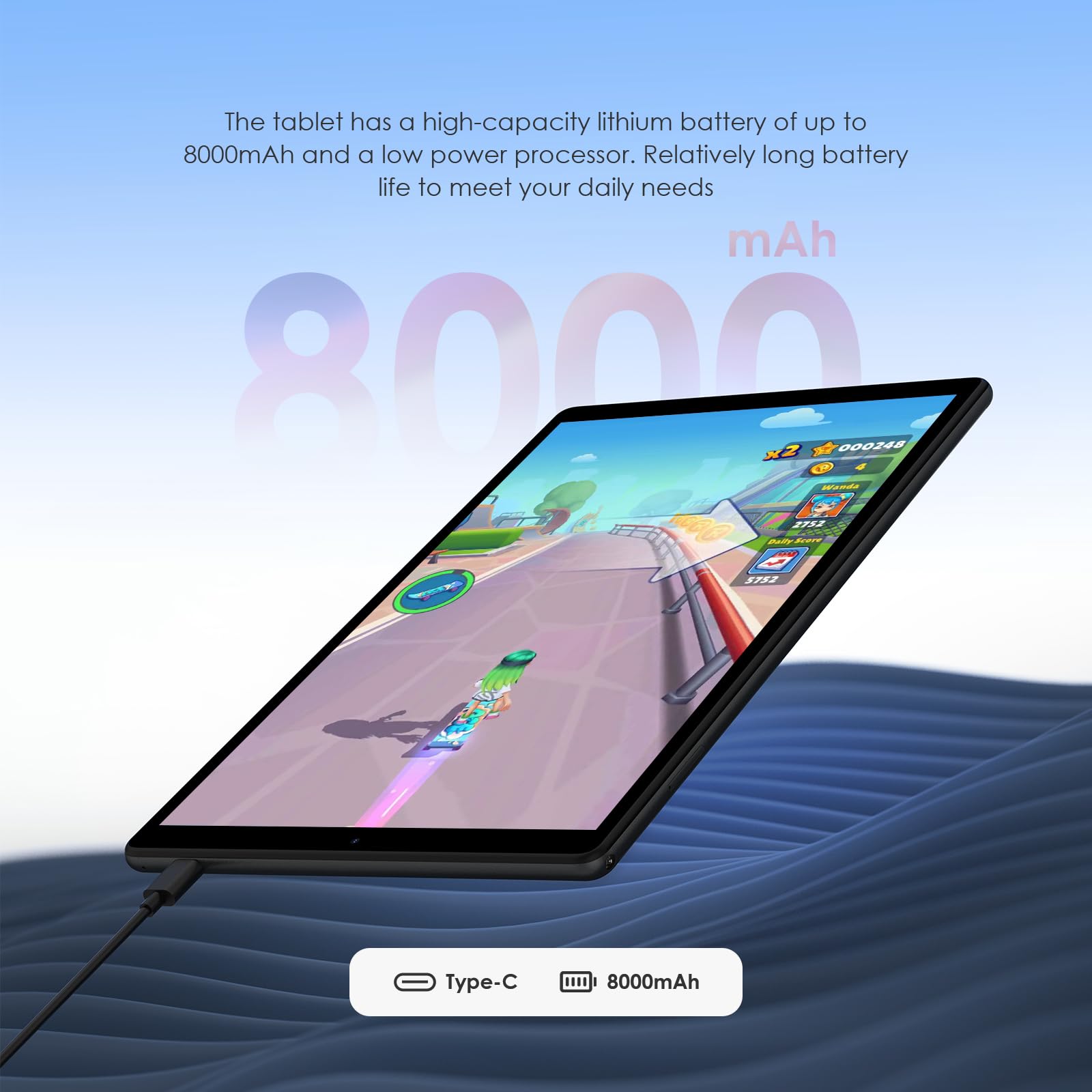 Tablet 10 pollici 4G lte e 5G WiFi, Android 15.0 Octa-Core 2.0GHz, 36GB RAM, 128GB ROM (1TB Espandibile), 1920 * 1200FHD, 13MP+8MP, Tablet con Tastiera etc, GPS/Bluetooth(Nero)