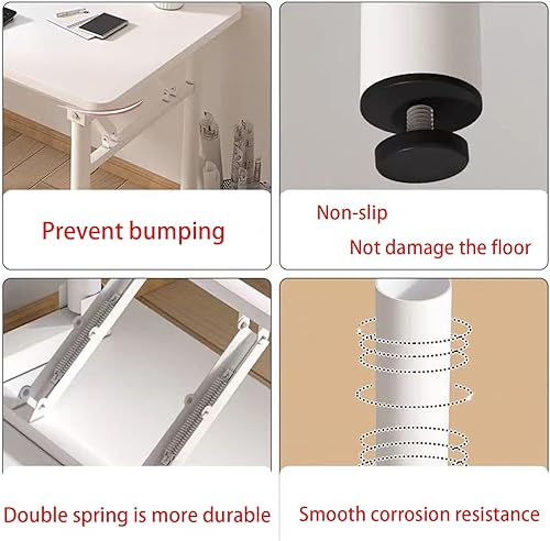 Miniatura 6 de Pequeño escritorio plegable sin montaje, escritorio plegable para computadora de 31.5 pulgadas, mesa plegable pequeña para oficina en casa.