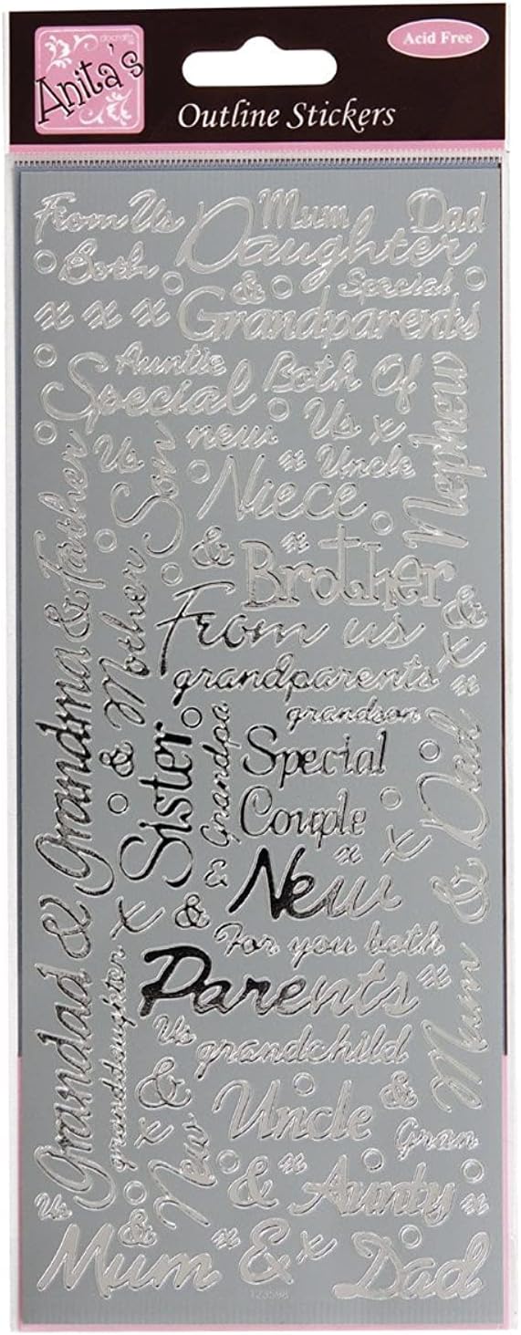 Anitas Outline Stickers, Couples, Gold, for Scrapbooking, Card Making, Kids Play, Homework, Art, Craft, Embelish, Decorative, Paper, Card, Glass, Metal, Plastic, Foam