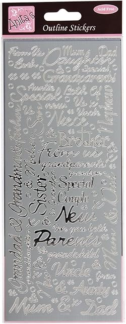 anitas Stickers, Silver, One Size