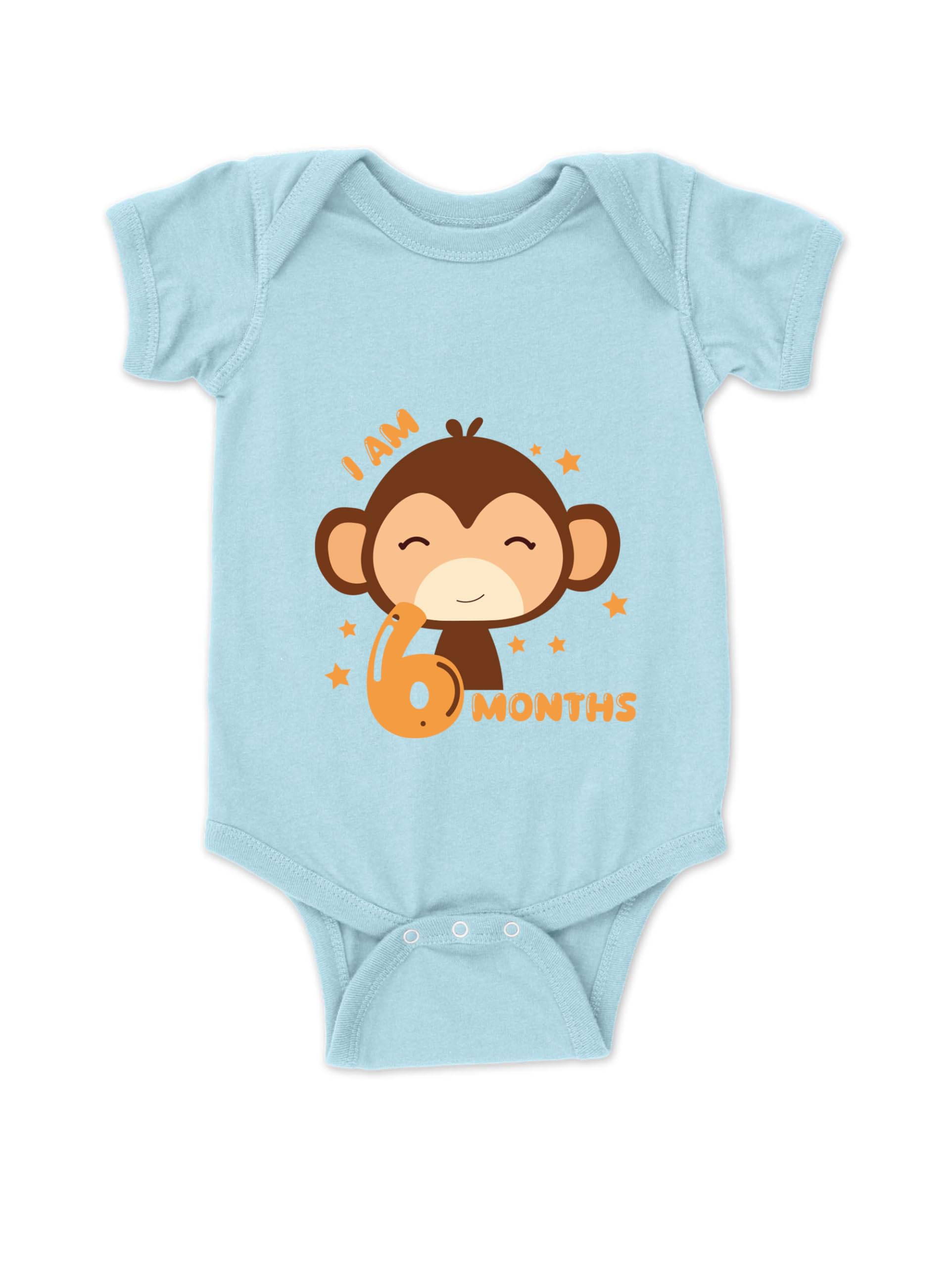 drobe Cotton 6 Month Birthday Print Romper Newborn Blue Baby Romper for baby girl & baby boy-picture-52
