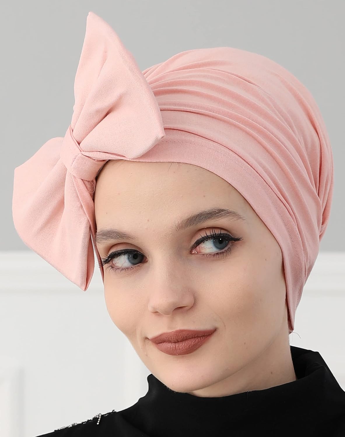 Aisha's Design Instant Turban with Bow for Women, 95% Cotton Head Wrap Hats, Hijab Cap Stylish Design - Image 4