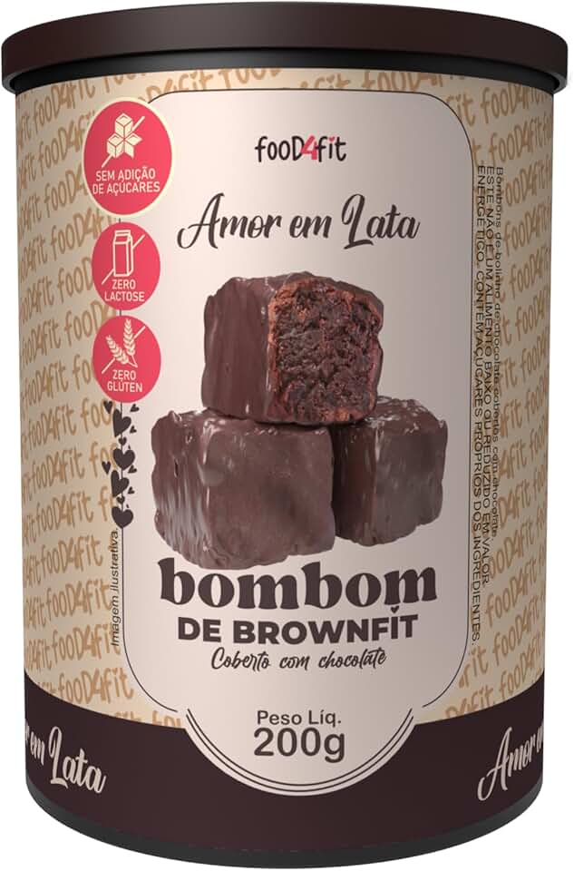 BOMBOM DE BROWNFIT - AMOR EM LATA ZERO AÇÚCAR - 200G - FOOD4FIT (Chocolate)