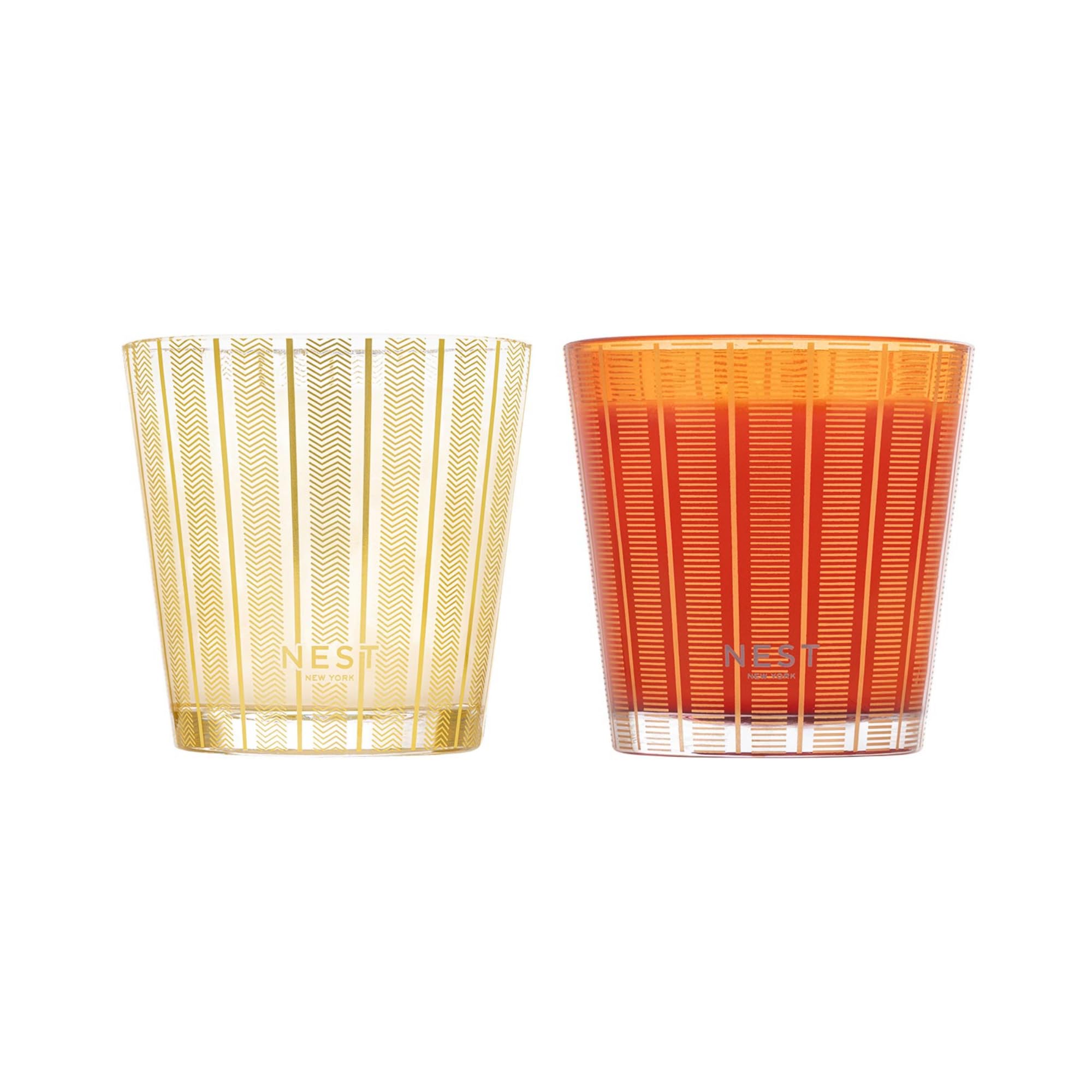 NEST New York Set di candele profumate a 3 stoppini, include Winter Chai e Pumpkin Chai, 601 g ciascuna, fino a 100 ore di combustione ciascuna, contenitore in vetro riutilizzabile