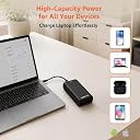 Amazon Basics 100W Fast Charging Power Bank for Type C Laptop & Mobile Charging, USB-A Output 27000mAh Battery, Fast Charging, Triple Output, Power Delivery & Quick Charge, Black gallery image