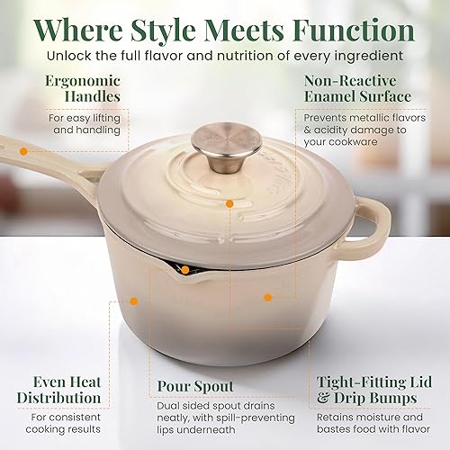 Miniatura 6 de Larder  Vine Cacerola clásica de hierro fundido esmaltado  22 cuartos piedra