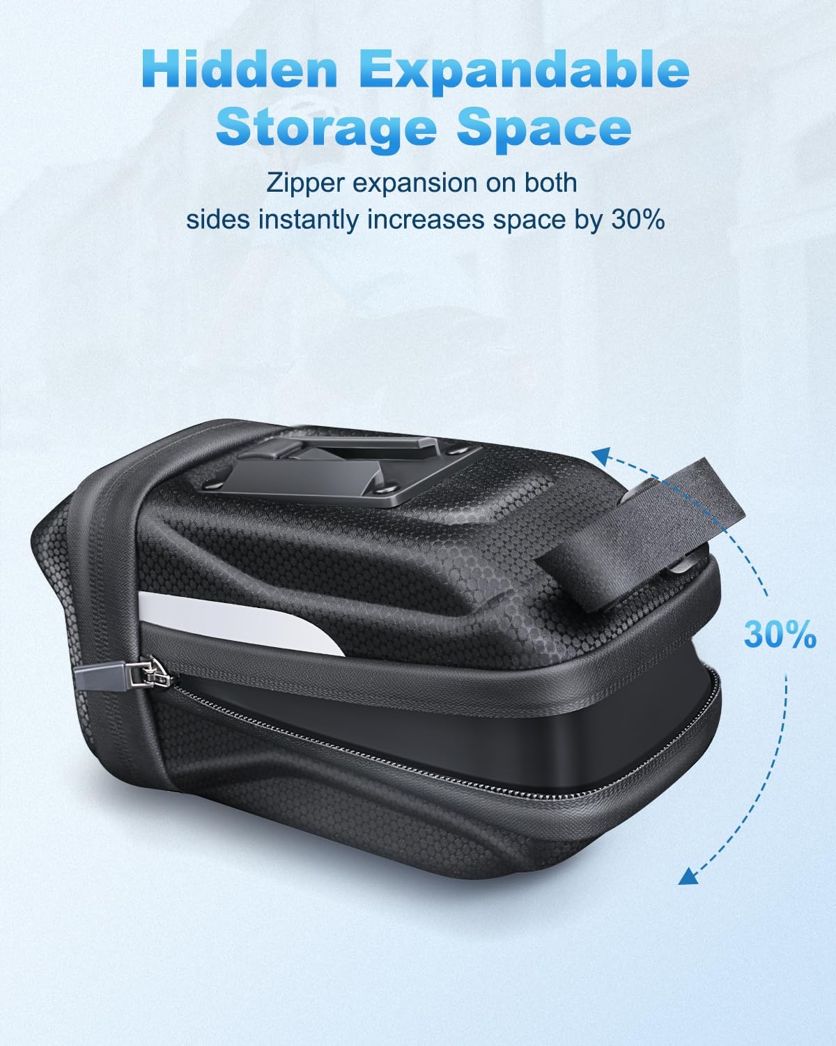 Bike Seat Bag, Expandable Bicycle Bag Under Seat, 3D Hard Shell Waterproof Bike Saddle Bag with Reflective Material, Self-Locking Zipper, Internal Pocket, 1.6-2L