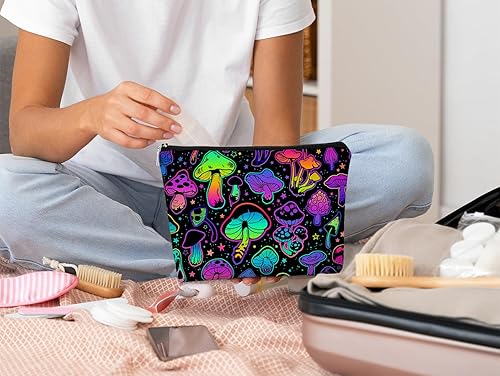 Miniatura 4 de BARPER- Regalos de hongos, bolsa de maquillaje de hongos, regalos para hippies, regalos para mujeres hippies, cosas hippie, mushroom 5
