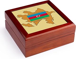 3dRose Map and Flag of Azerbaijan with Republic of Azerbaijan printed in English and Azerbaijani, Jewelry Box jb-47321-1