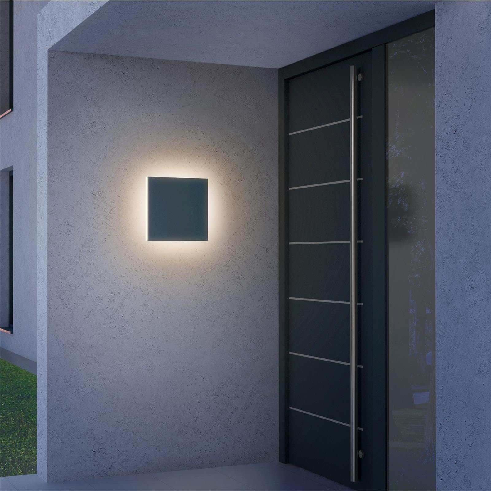 Metzler LED Wandleuchte 8 in Anthrazitgrau RAL 7016, 3000K Warmweiß, hochwertige Beleuchtung für Innen- und Außenbereich, minimalistische Leuchte, Außenlampe langlebig, vielseitig einsetzbar…