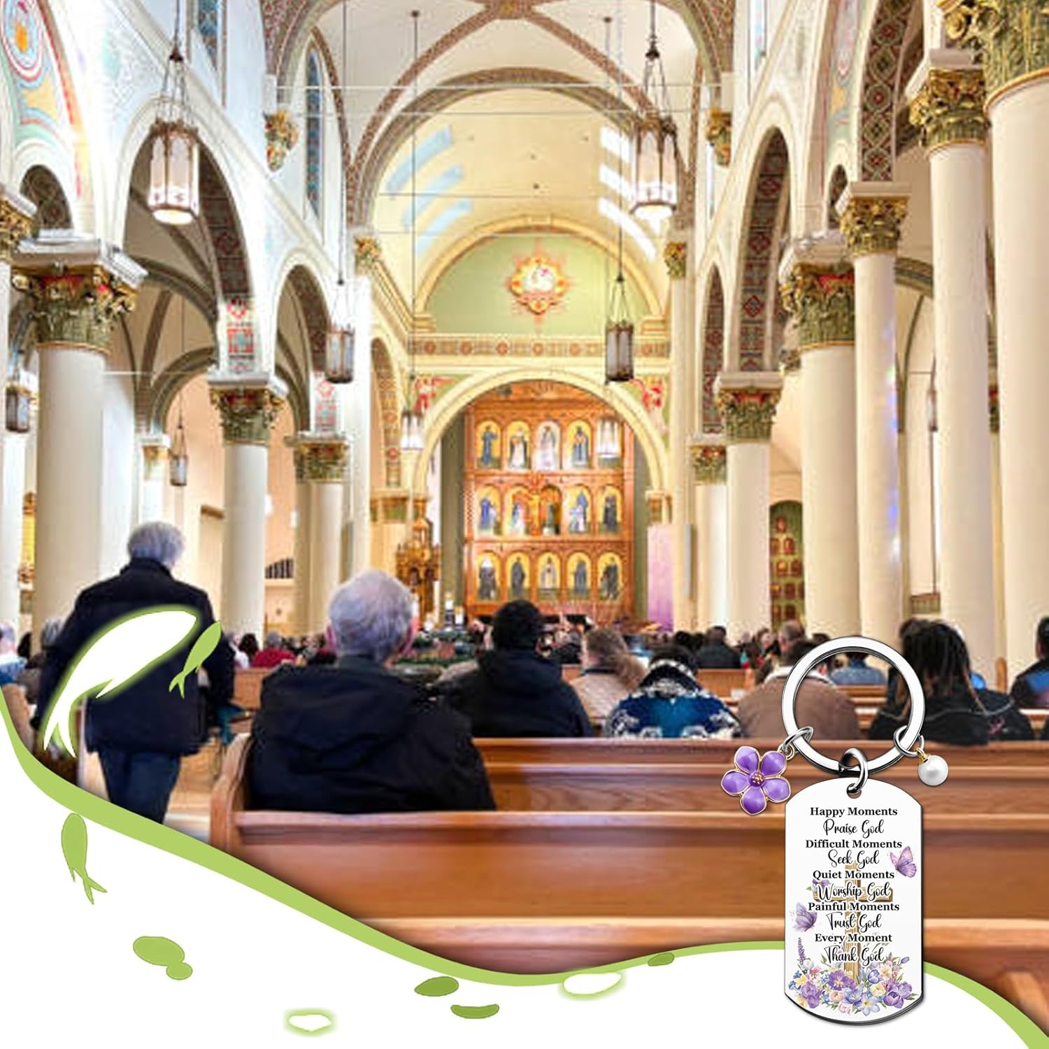 Christian Keychain Christian Gifts for Women Spiritual Religious Gifts for Women Inspirational Faith Based Gifts for Christmas Birthday Baptism - Image 7