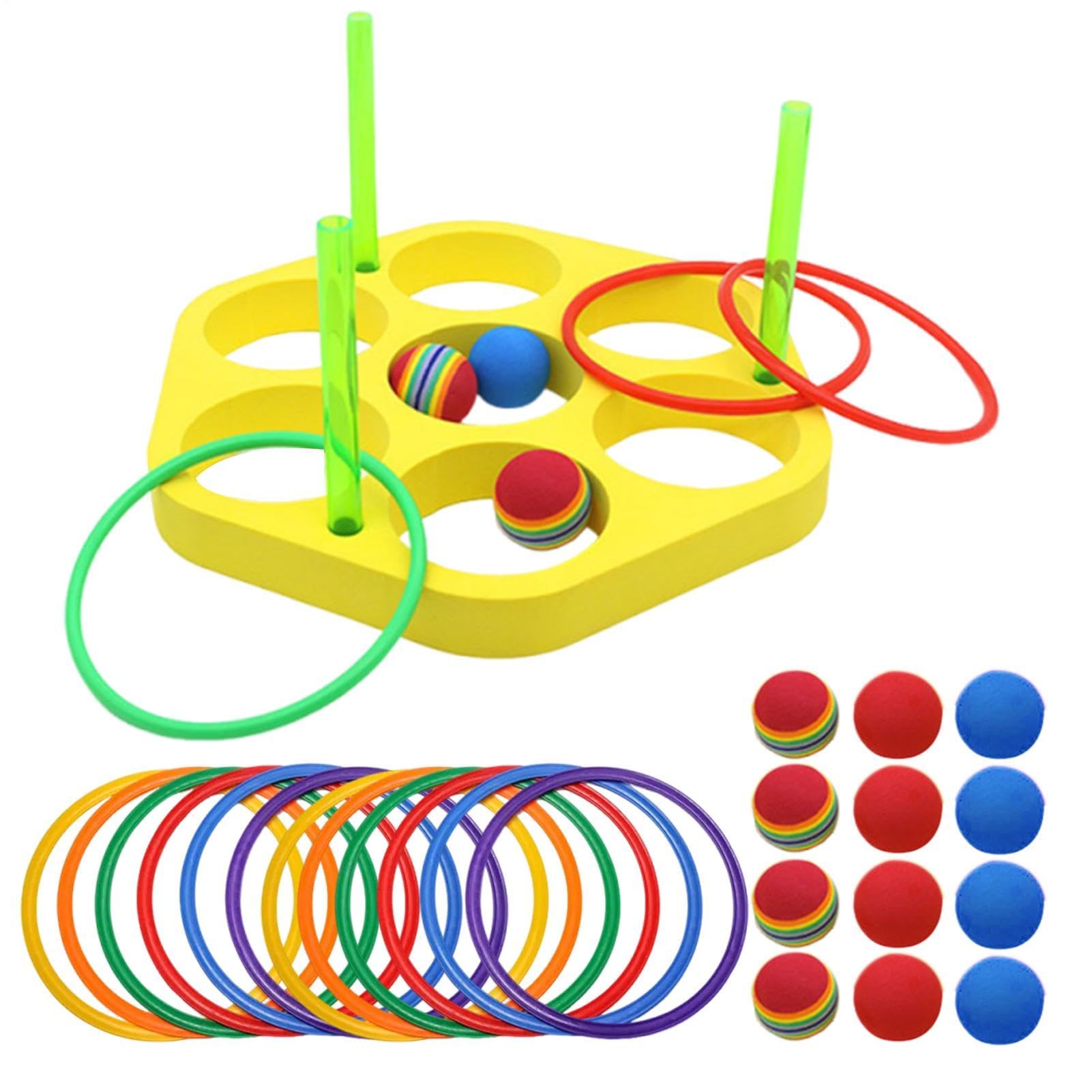 Juego de Anillos Lanzables Juguetes Flotantes Natación Triángulo Y Círculo | Juego Infantil de Aros para Piscina Familia Niñas Niños Exterior Jardín Senda Patio Playa