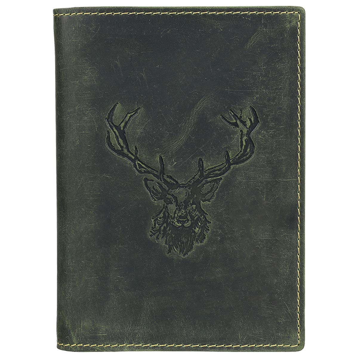 Greenburry Vintage Porte-cartes pour pièce d'identité motif cerf cuir 12 cm